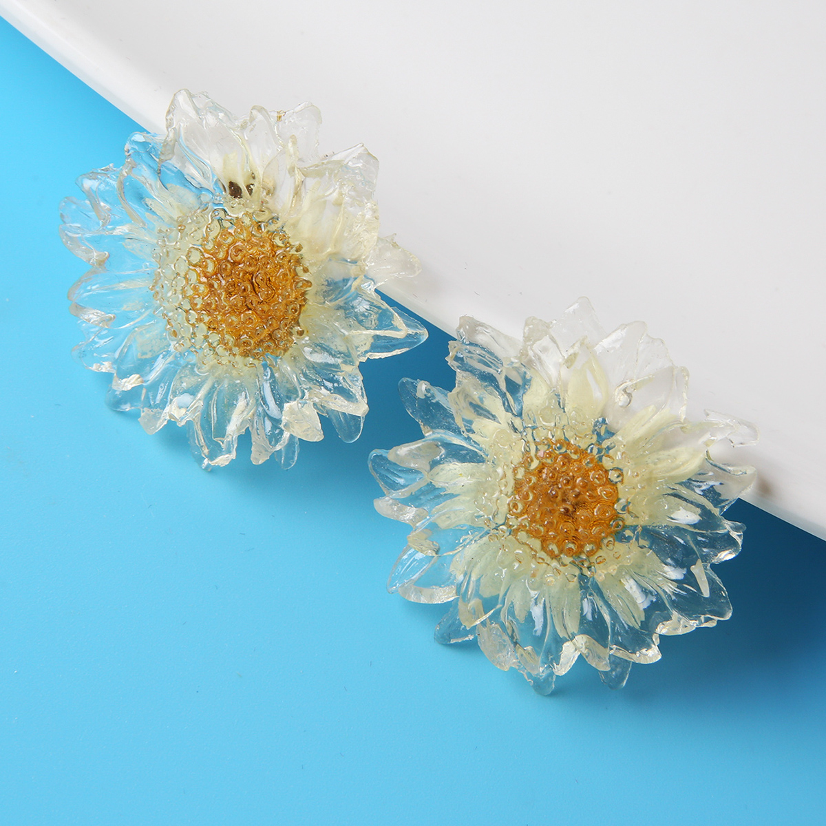 1 Pair Fashion Flower Resin Womenu0027S Ear Studs