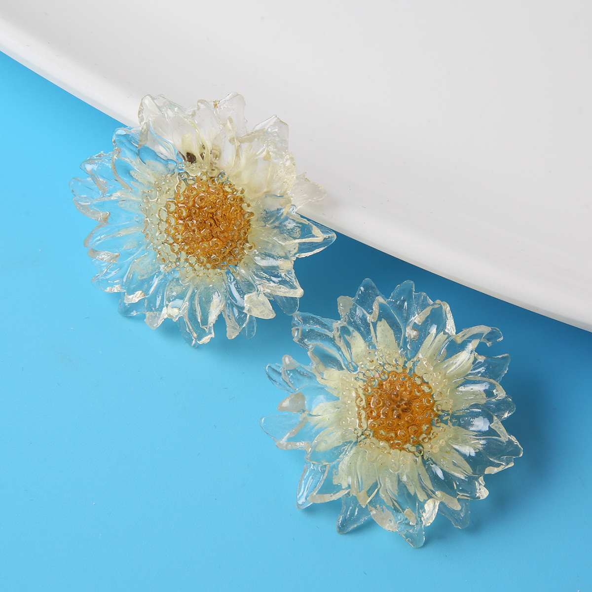 1 Pair Fashion Flower Resin Womenu0027S Ear Studs