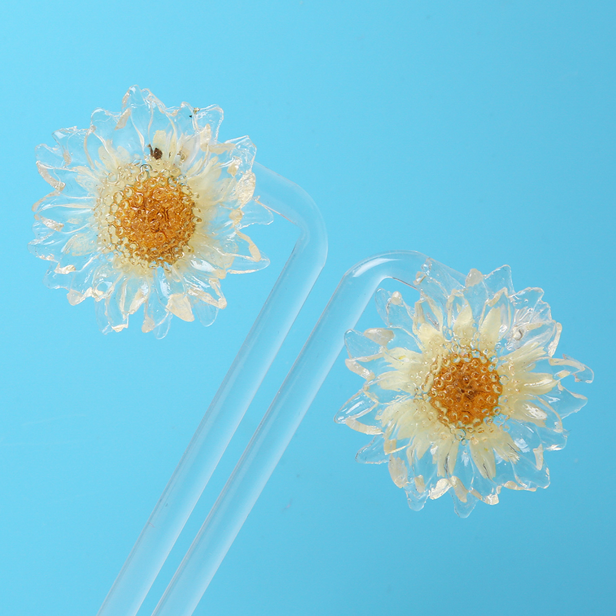 1 Pair Fashion Flower Resin Womenu0027S Ear Studs