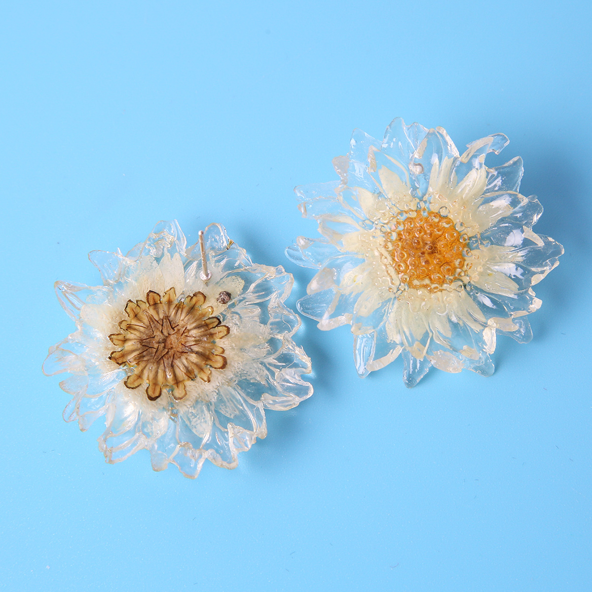 1 Pair Fashion Flower Resin Womenu0027S Ear Studs