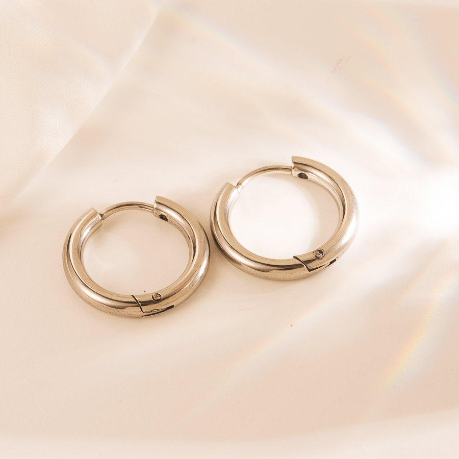 Simple Style Eye Solid Color Stainless Steel Gold Plated Earrings 1 Set