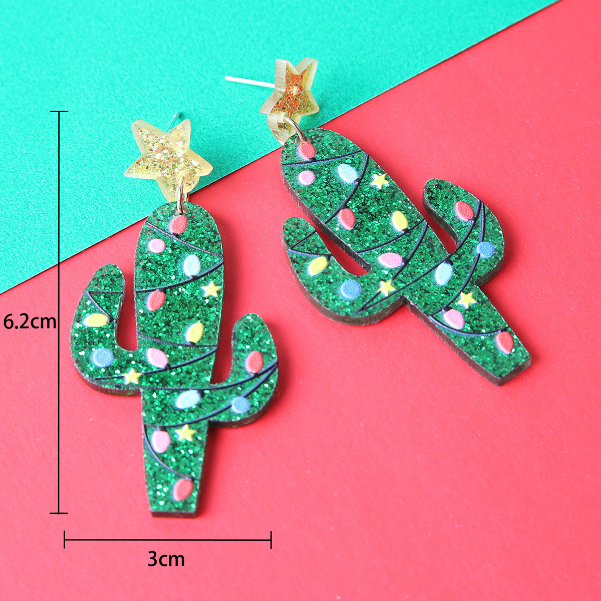 1 Pair Fashion Cactus Arylic Womenu0027S Drop Earrings