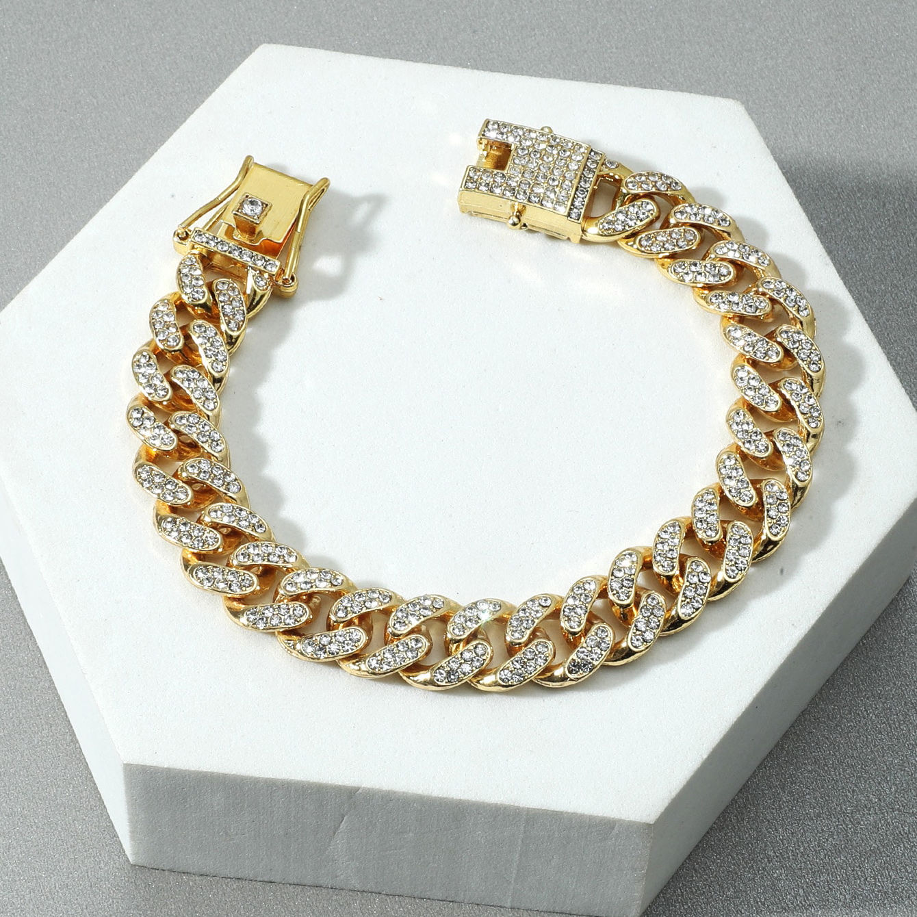 Fashion Solid Color Alloy Inlay Rhinestones Unisex Bracelets 1 Piece