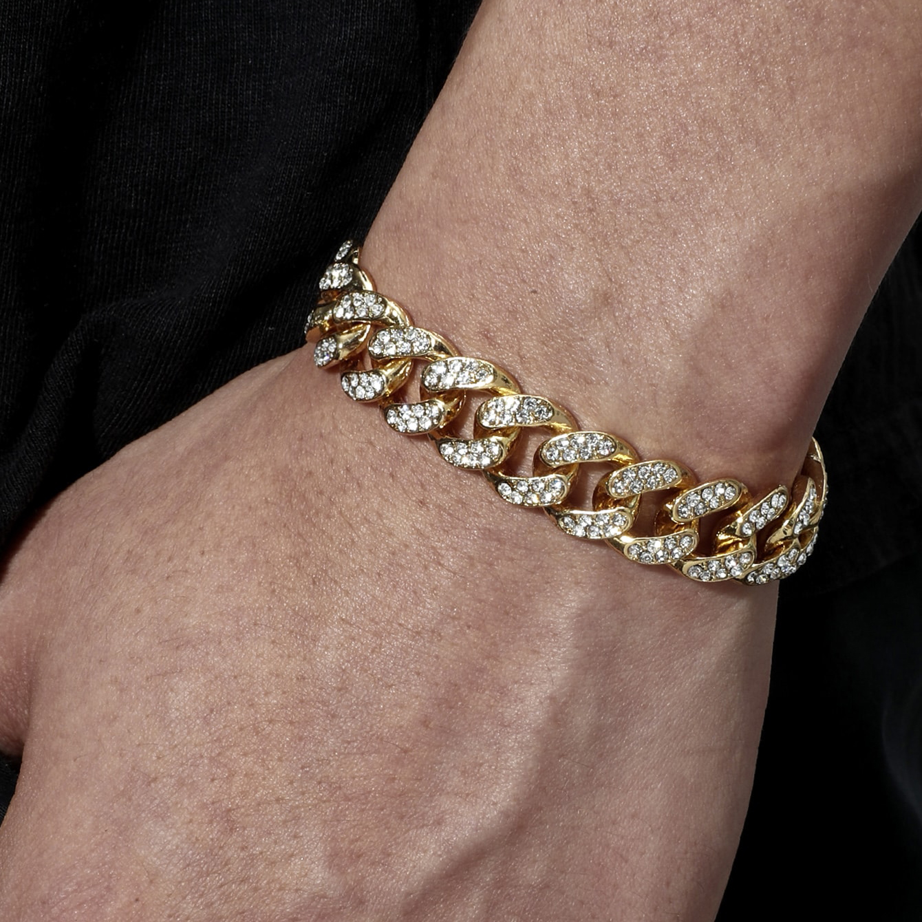Fashion Solid Color Alloy Inlay Rhinestones Unisex Bracelets 1 Piece