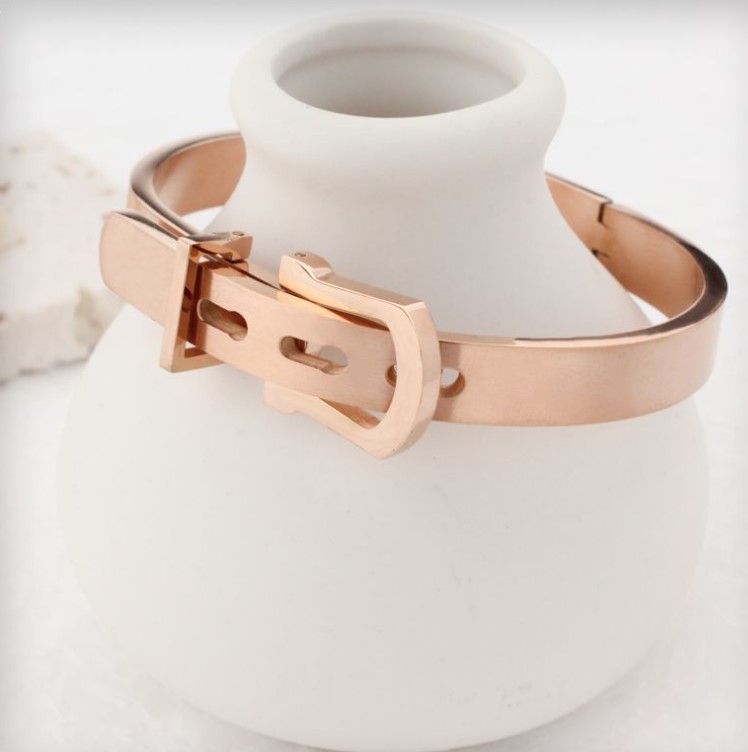 Fashion Belt Buckle Solid Color Titanium Steel Plating Bangle