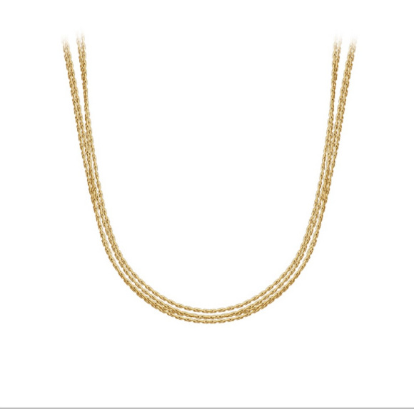 Fashion Solid Color Titanium Steel Gold Plated Layered Necklaces 1 Piece