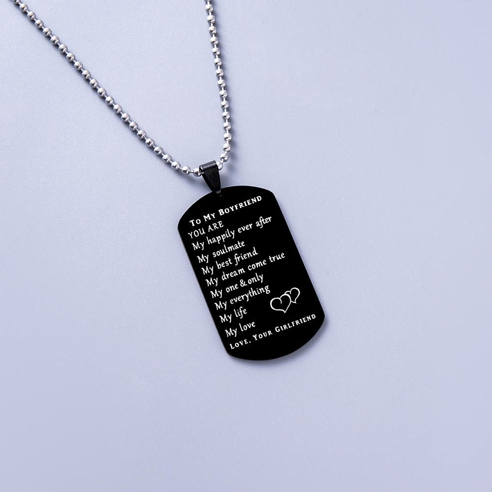 Fashion Letter Stainless Steel Carving Pendant Necklace 1 Piece