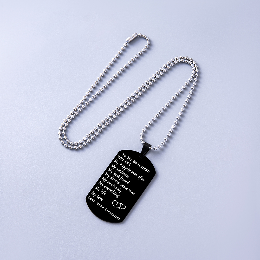 Fashion Letter Stainless Steel Carving Pendant Necklace 1 Piece