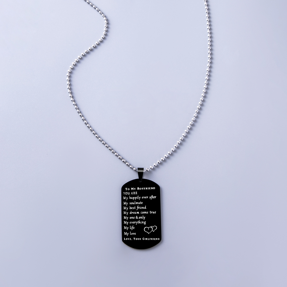 Fashion Letter Stainless Steel Carving Pendant Necklace 1 Piece