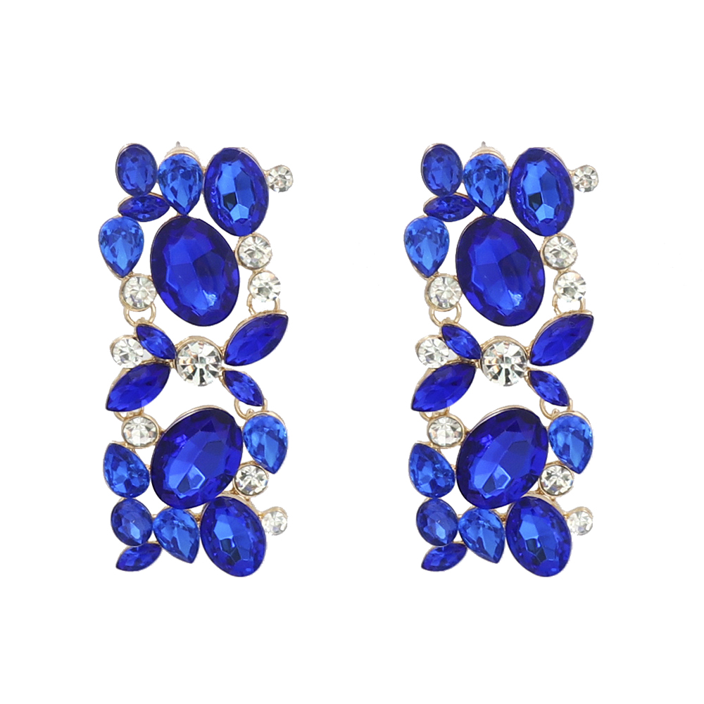 1 Pair Fashion Oval Alloy Inlay Artificial Rhinestones Womenu0027S Drop Earrings