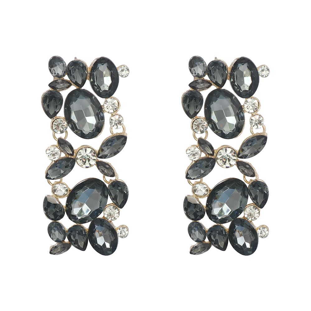 1 Pair Fashion Oval Alloy Inlay Artificial Rhinestones Womenu0027S Drop Earrings