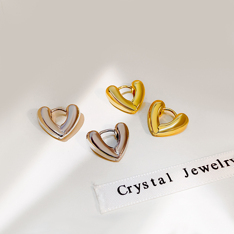 1 Pair Fashion Heart Shape Alloy Plating Womenu0027S Earrings