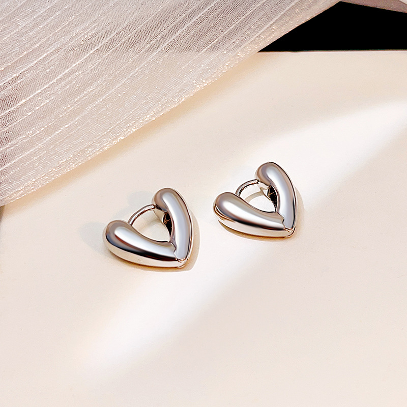 1 Pair Fashion Heart Shape Alloy Plating Womenu0027S Earrings