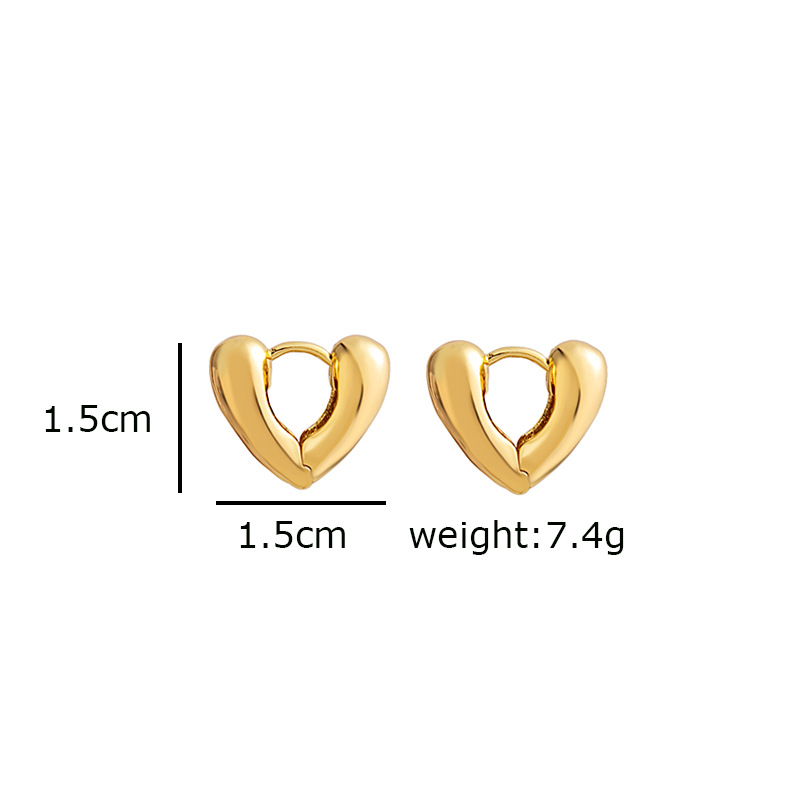 1 Pair Fashion Heart Shape Alloy Plating Womenu0027S Earrings