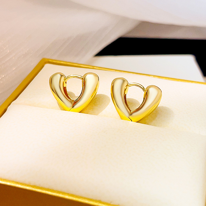 1 Pair Fashion Heart Shape Alloy Plating Womenu0027S Earrings