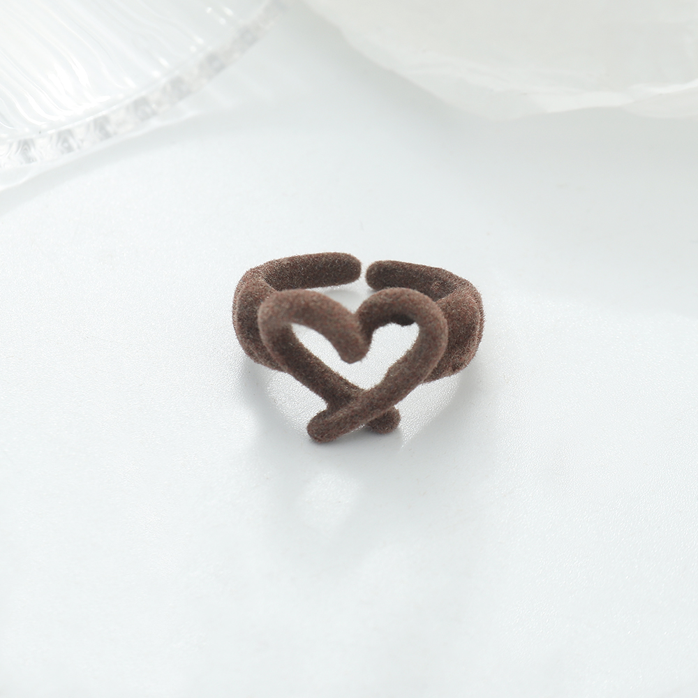 Cute Animal Heart Shape Bow Knot Cloth Flocking Womenu0027S Rings Earrings