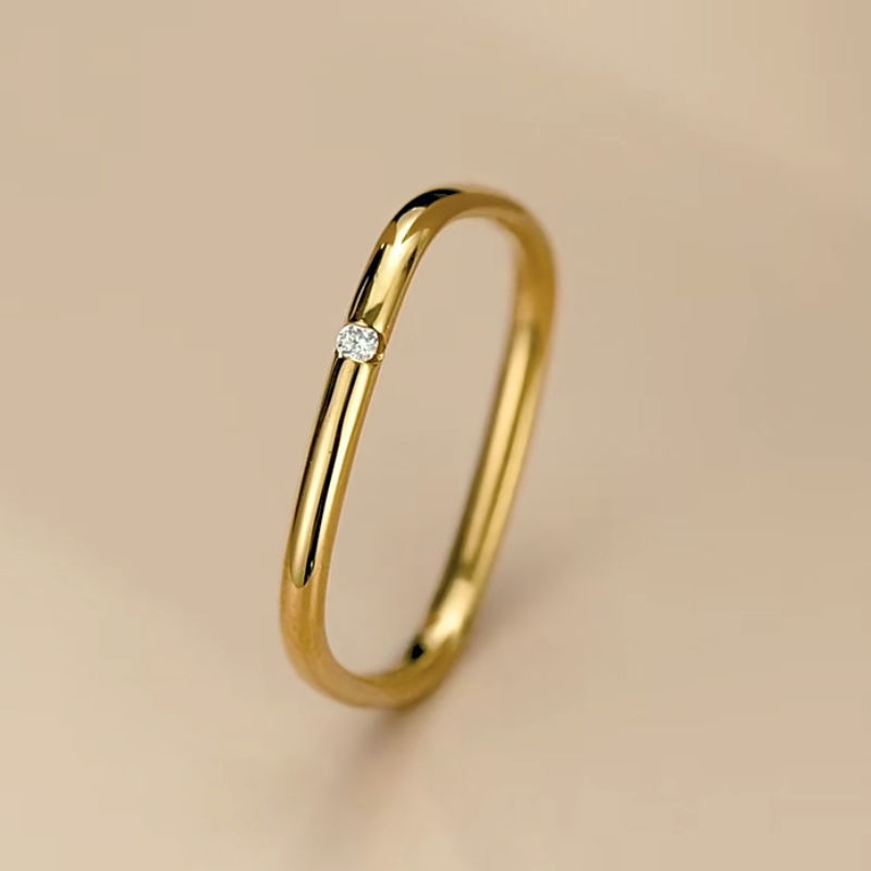 Simple Style Square Copper Inlay Rhinestones Rings 1 Piece
