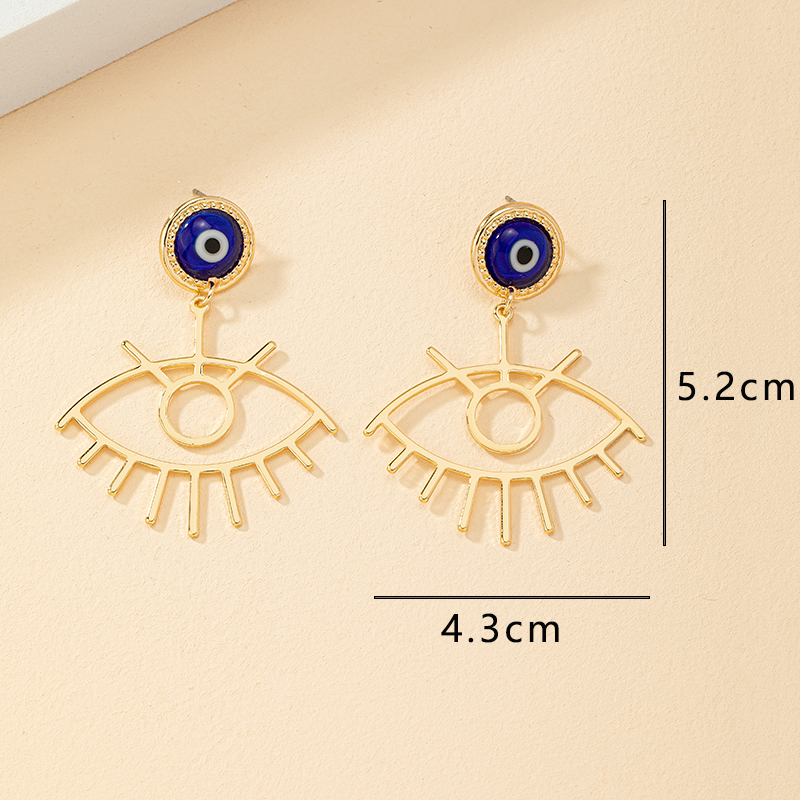 1 Pair Fashion Devilu0027S Eye Eye Alloy Enamel Plating Womenu0027S Drop Earrings