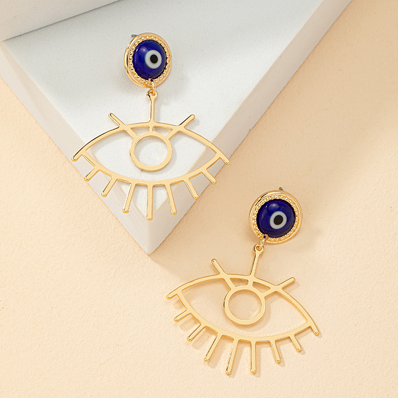 1 Pair Fashion Devilu0027S Eye Eye Alloy Enamel Plating Womenu0027S Drop Earrings