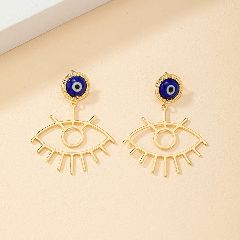 1 Pair Fashion Devilu0027S Eye Eye Alloy Enamel Plating Womenu0027S Drop Earrings