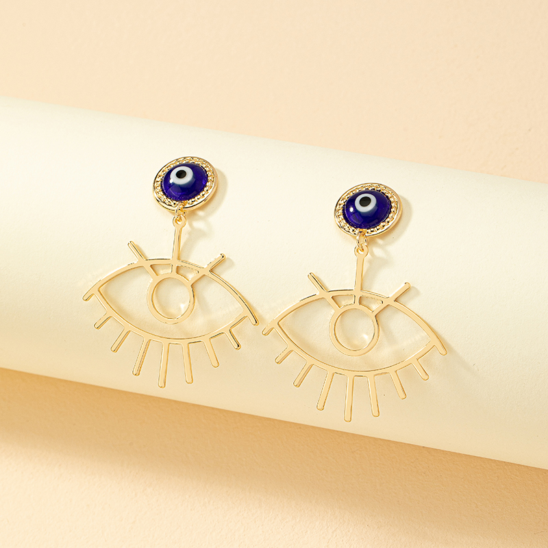 1 Pair Fashion Devilu0027S Eye Eye Alloy Enamel Plating Womenu0027S Drop Earrings