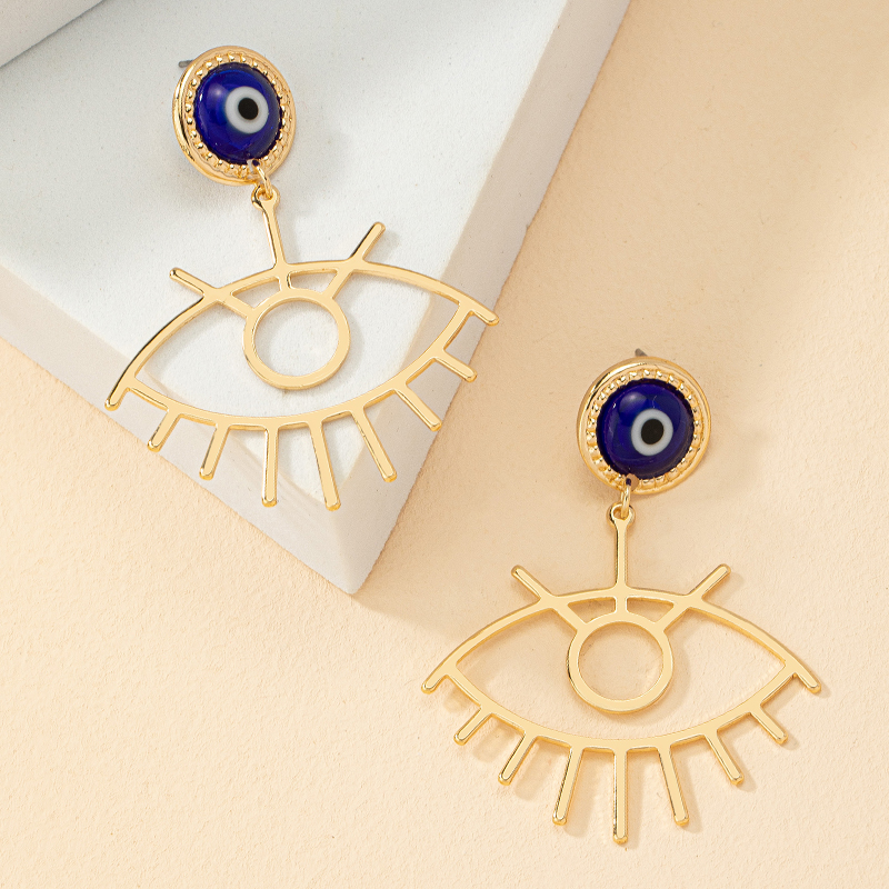 1 Pair Fashion Devilu0027S Eye Eye Alloy Enamel Plating Womenu0027S Drop Earrings