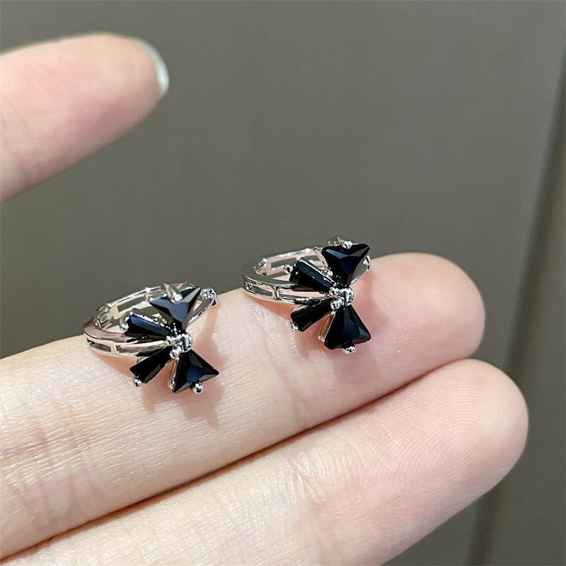 1 Pair Fashion Bow Knot Alloy Inlay Artificial Gemstones Womenu0027S Earrings