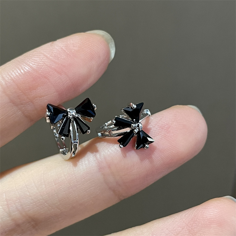 1 Pair Fashion Bow Knot Alloy Inlay Artificial Gemstones Womenu0027S Earrings