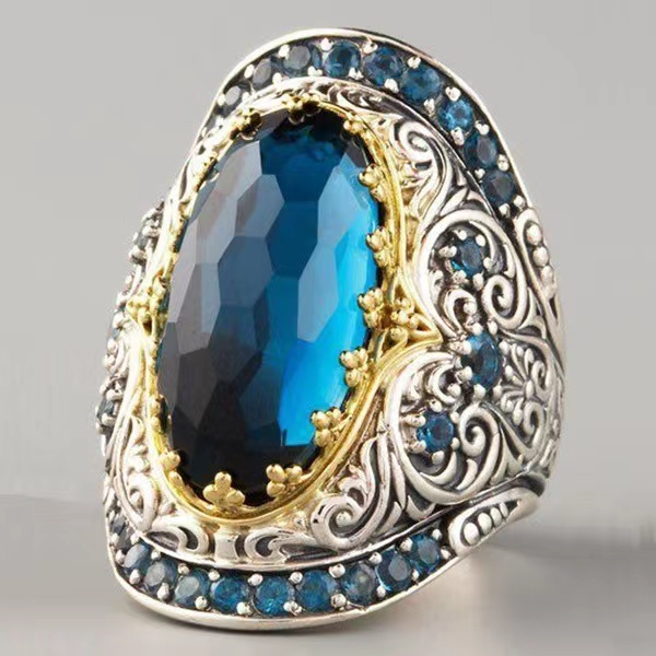 1 Piece Fashion Oval Alloy Inlay Gem Unisex Rings