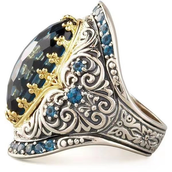 1 Piece Fashion Oval Alloy Inlay Gem Unisex Rings