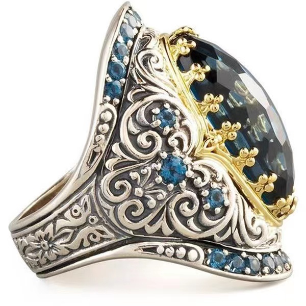 1 Piece Fashion Oval Alloy Inlay Gem Unisex Rings