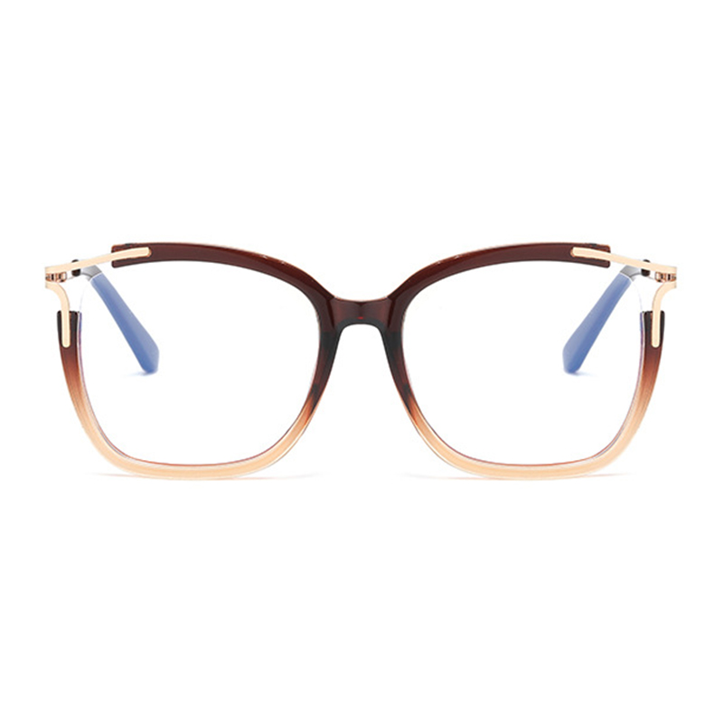 Fashion Color Block Ac Square Patchwork Full Frame Optical Glasses
