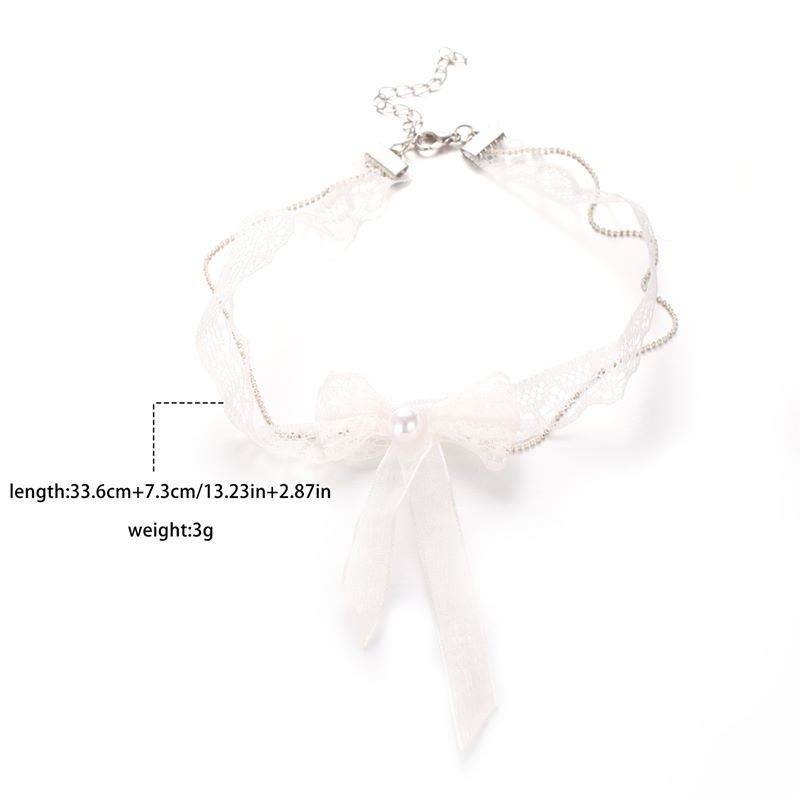 1 Piece Fashion Lace Cloth Handmade Artificial Pearls Womenu0027S Necklace