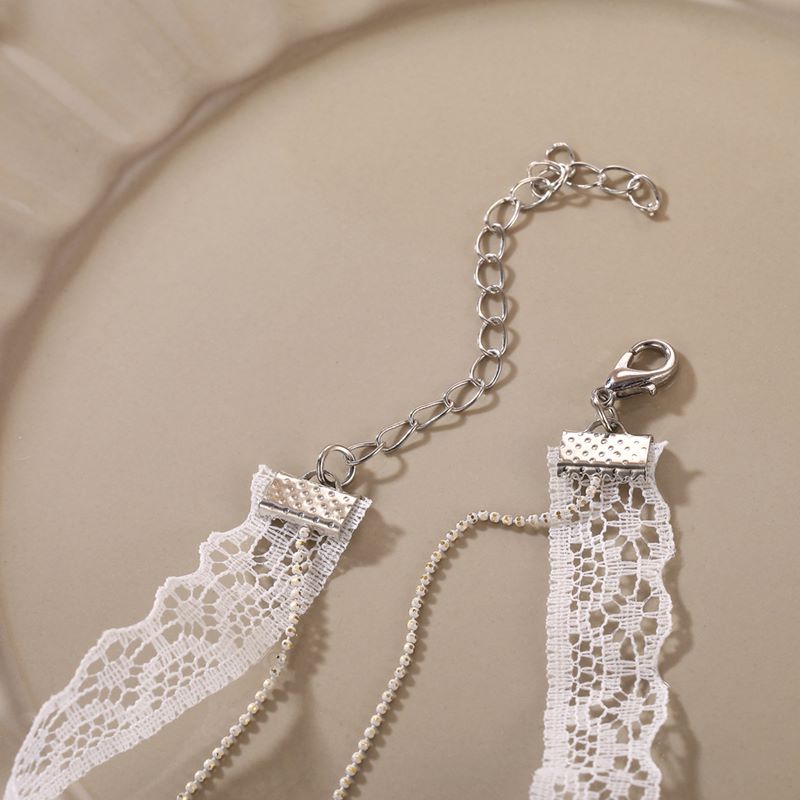 1 Piece Fashion Lace Cloth Handmade Artificial Pearls Womenu0027S Necklace