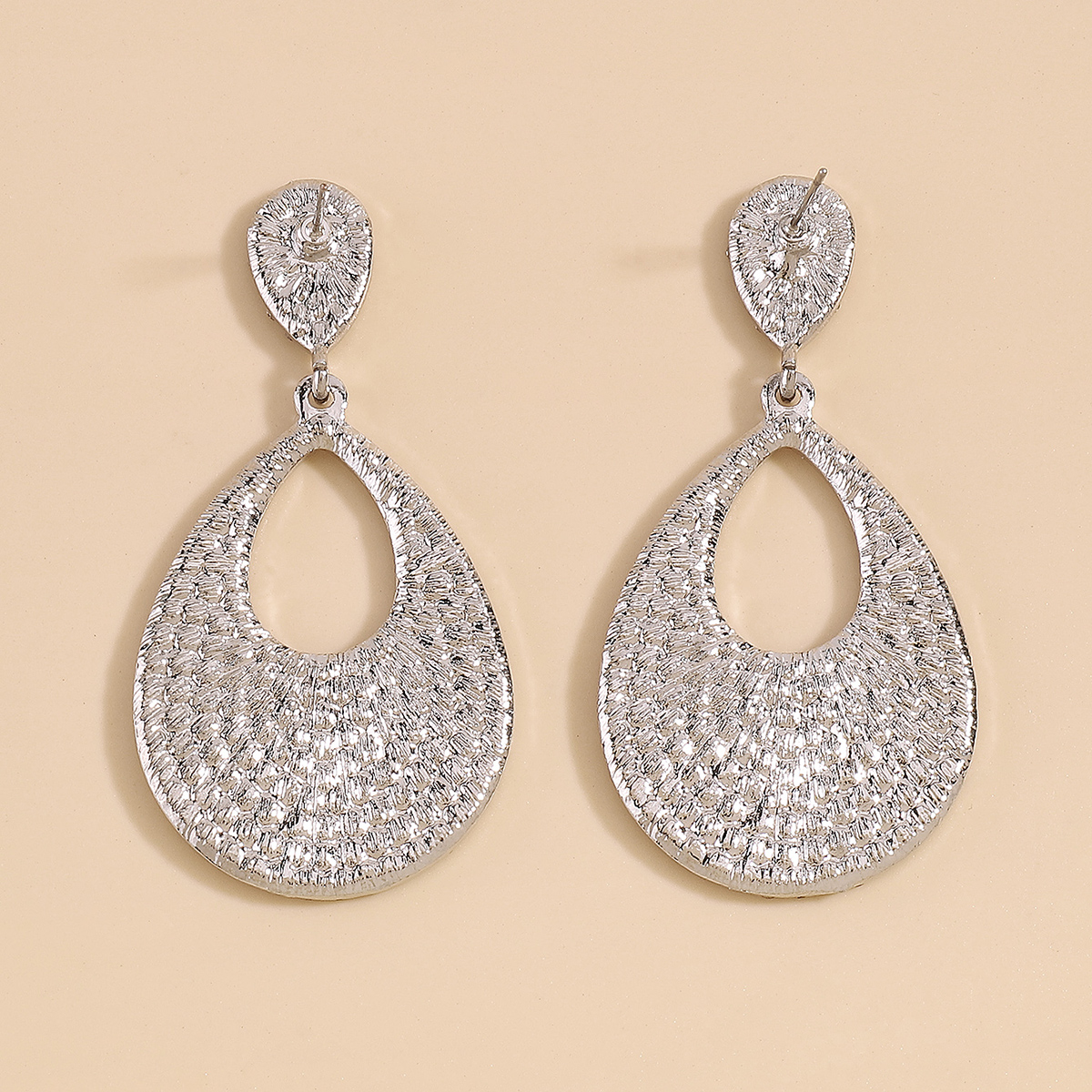 1 Pair Fashion Water Droplets Alloy Hollow Out Inlay Artificial Rhinestones Womenu0027S Drop Earring