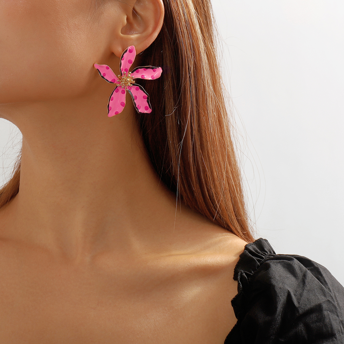 1 Pair Fashion Flower Alloy Enamel Womenu0027S Ear Studs