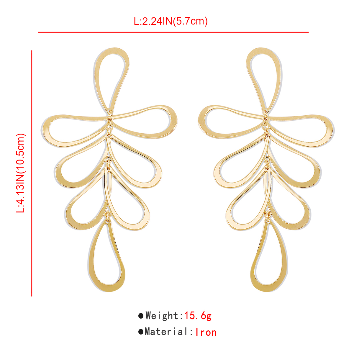 1 Pair Exaggerated Solid Color Ferroalloy Plating Hollow Out Womenu0027S Drop Earrings