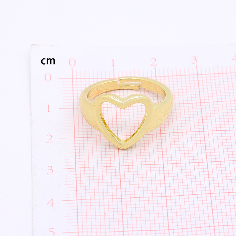 1 Piece Fashion O-Shape Dog Heart Shape Gold Plated Plating Unisex Open Ring