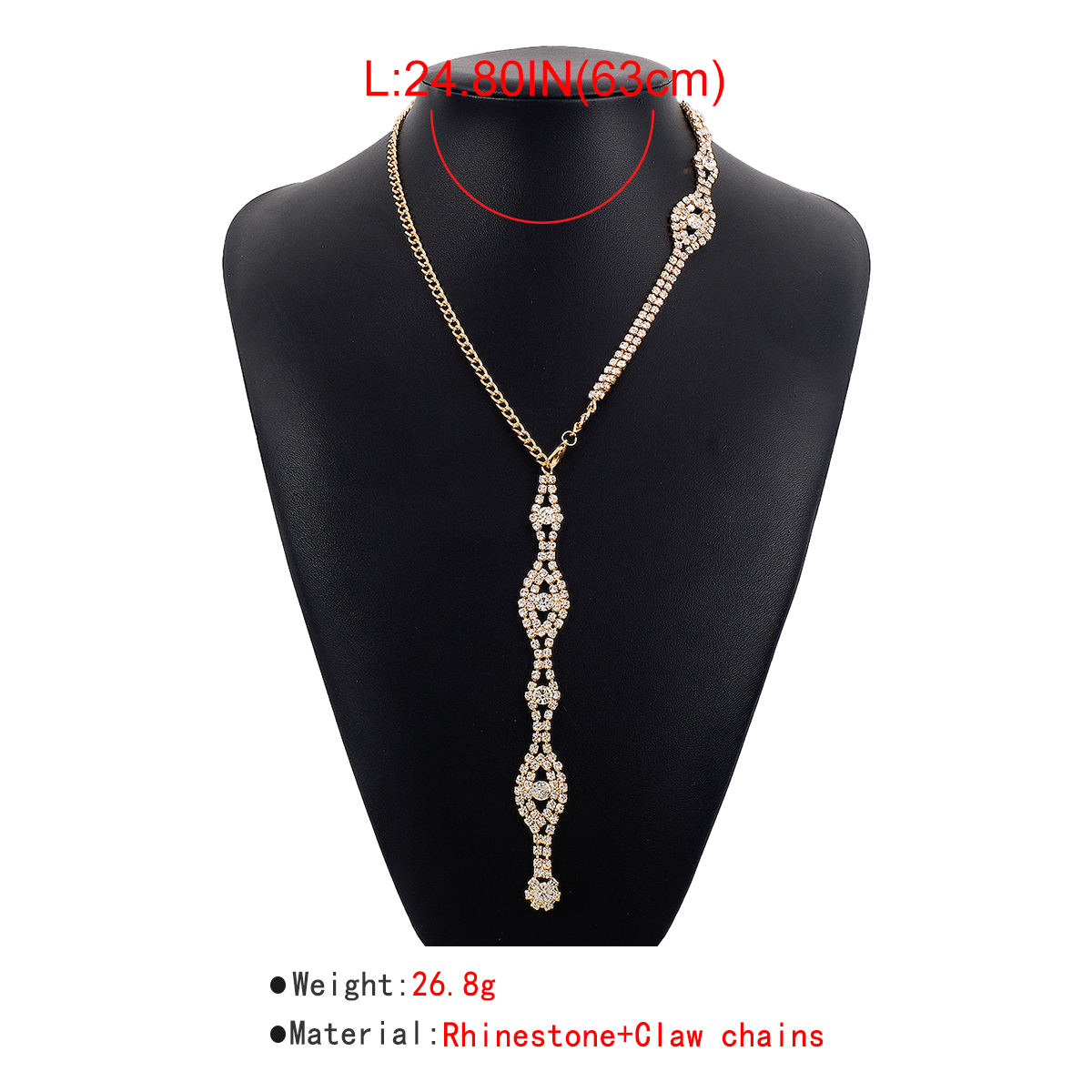 1 Piece Fashion Geometric Claw Chain Inlay Rhinestones Womenu0027S Necklace