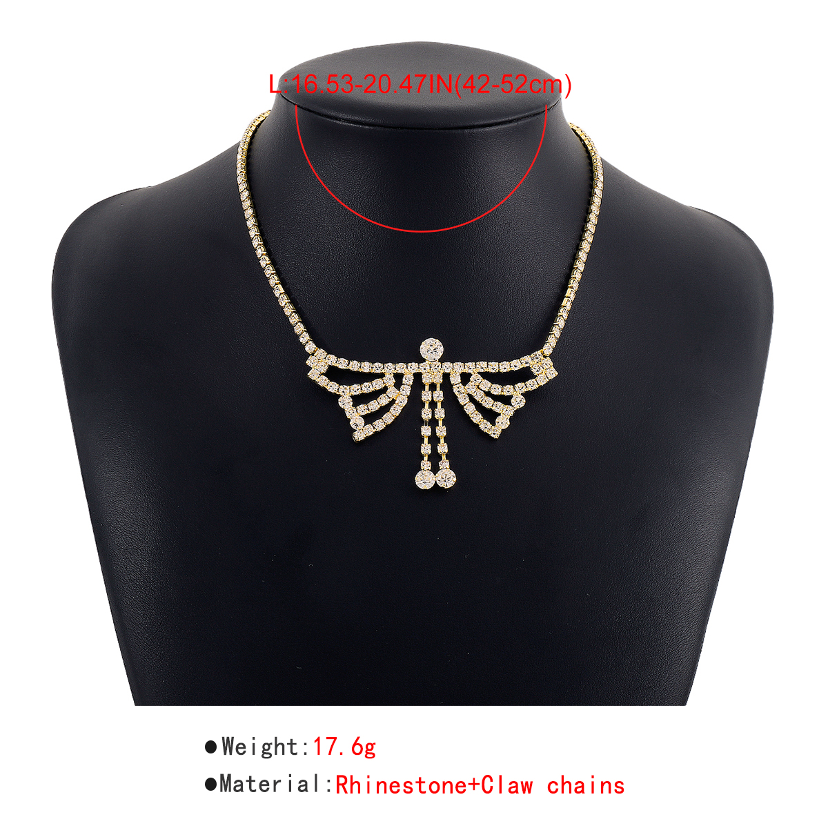 1 Piece Fashion Butterfly Claw Chain + Rhinestone Inlay Rhinestones Womenu0027S Necklace