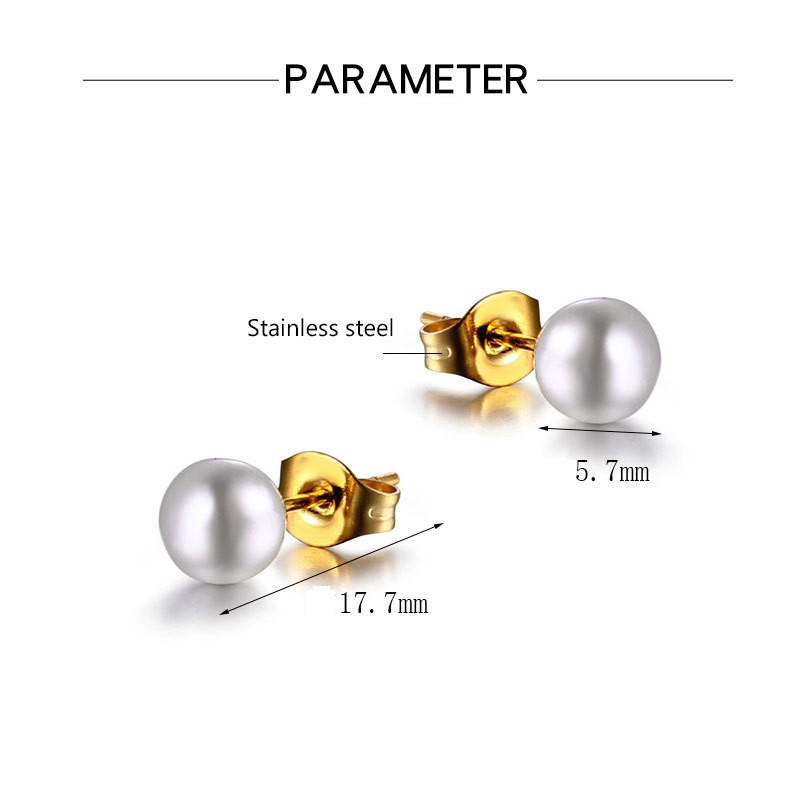 1 Piece Sweet Round Imitation Pearl Plating Inlay Pearl Womenu0027S Ear Studs