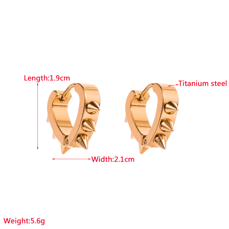 Fashion U Shape Heart Shape Titanium Steel Plating Diamond Rhinestones Hoop Earrings Drop Earrings 1