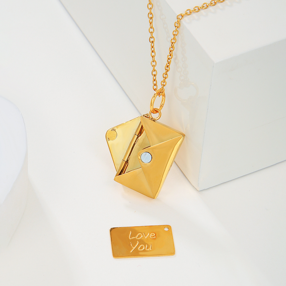 Fashion envelope Steel Pendant Necklace 1 Piece