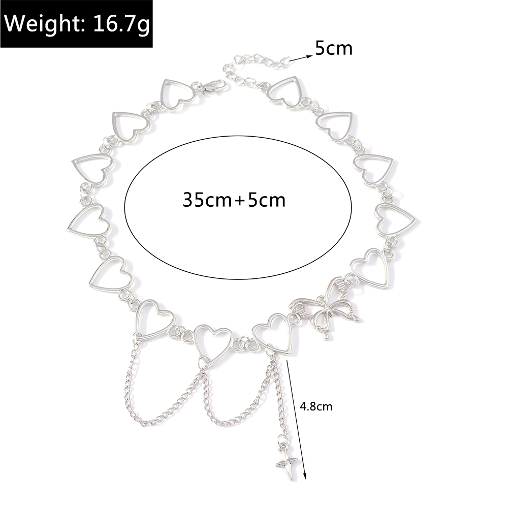 Fashion Heart Shape Butterfly Alloy Plating Womenu0027S Necklace