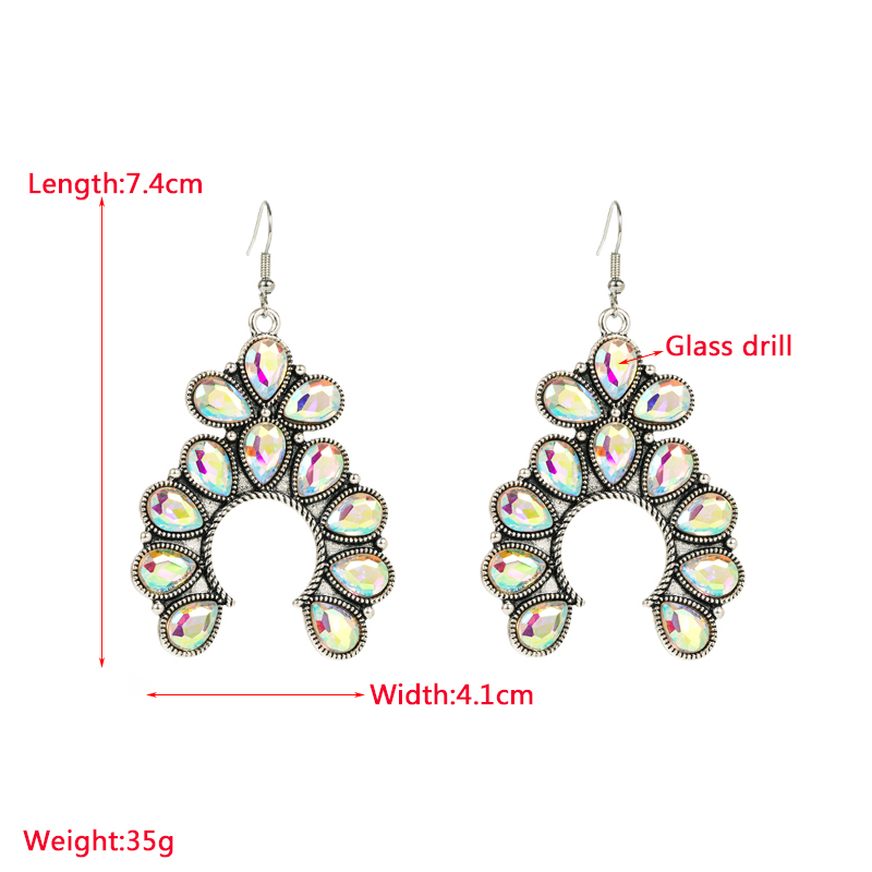 1 Pair Vintage Style Water Droplets Alloy Plating Inlay Glass Womenu0027S Drop Earrings