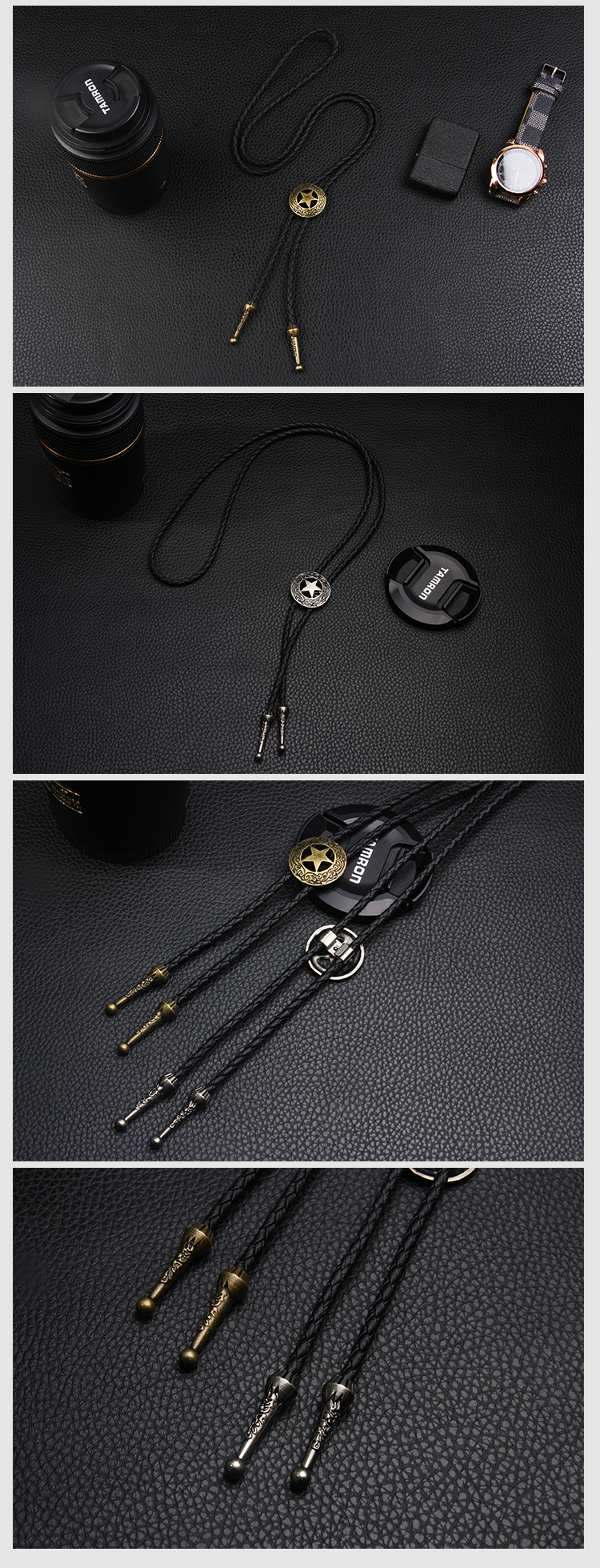 Punk Pentagram Pu Leather Alloy Hollow Out Menu0027S Sweater Chain