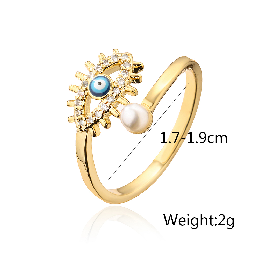 1 Piece Fashion Devilu0027S Eye Copper Plating Zircon Womenu0027S Open Ring