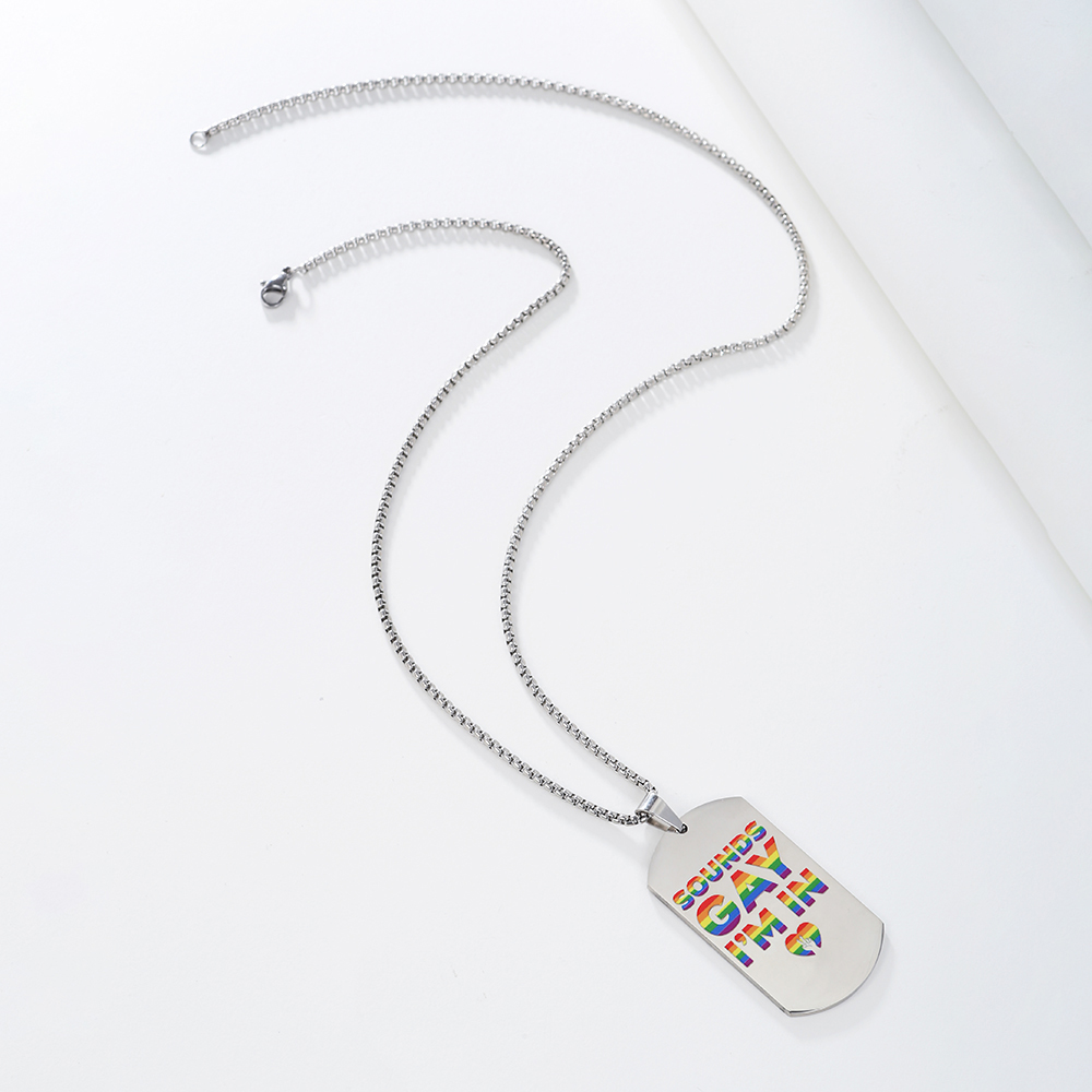 Fashion Rainbow Steel Pendant Necklace 1 Piece