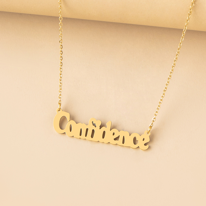 Fashion Letter Stainless Steel Hollow Out Pendant Necklace 1 Piece