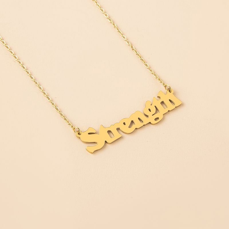 Fashion Letter Stainless Steel Hollow Out Pendant Necklace 1 Piece